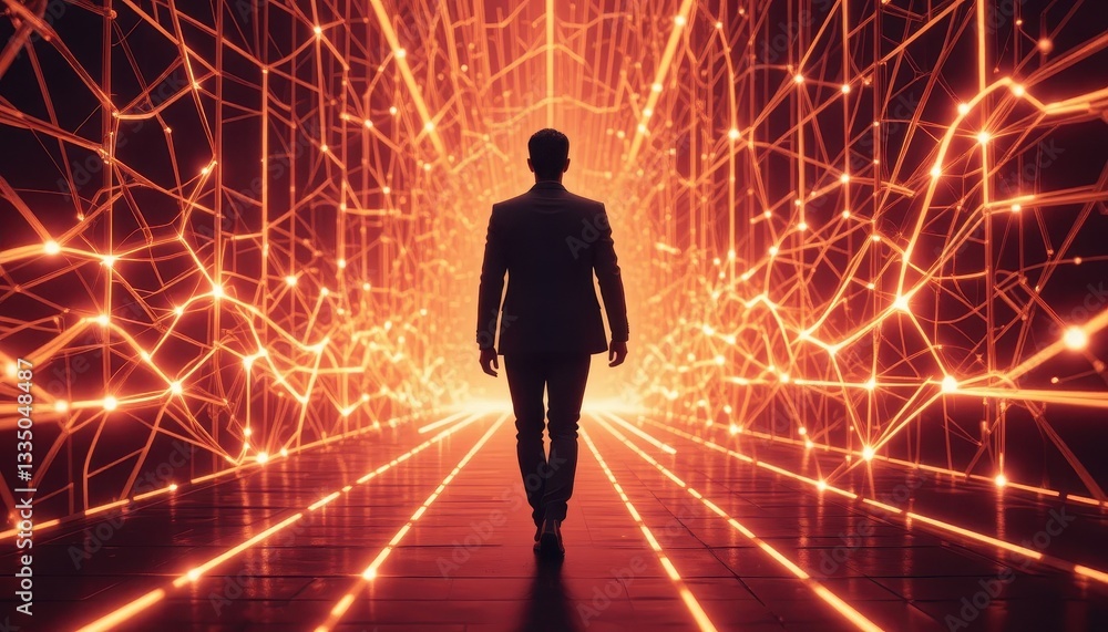 Obraz premium Emerging technologies business pathways digital realm visual art futuristic perspective