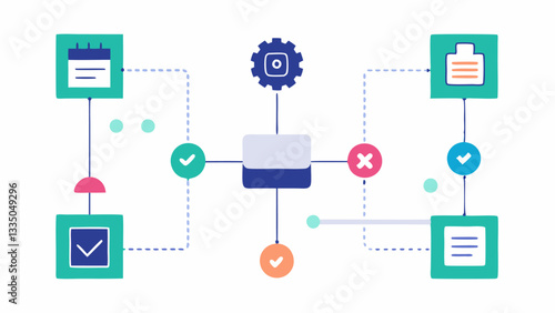 Smart Contract Generation A flowchart illustrating the steps of an AI system creating a smart contract from user input with AI icons processing information in each step.