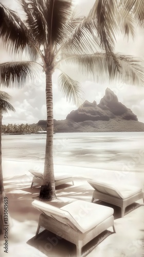 Serene Tropical Island Paradise: Beachfront Relaxation and Coastal Scenery