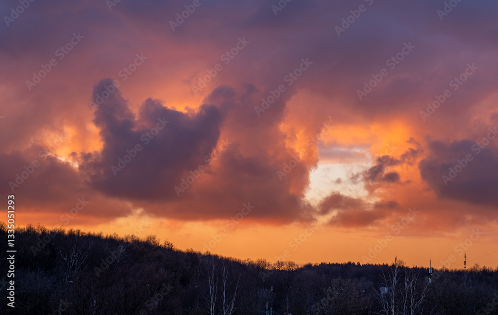 Obraz premium red sky with clouds