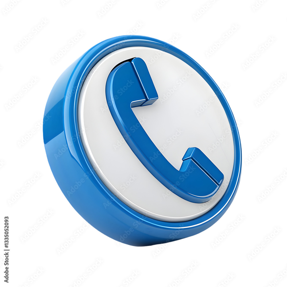 Blue Phone Icon: Contact Us isolated on transparent background Blue Phone Icon: Contact Us isolated on transparent background