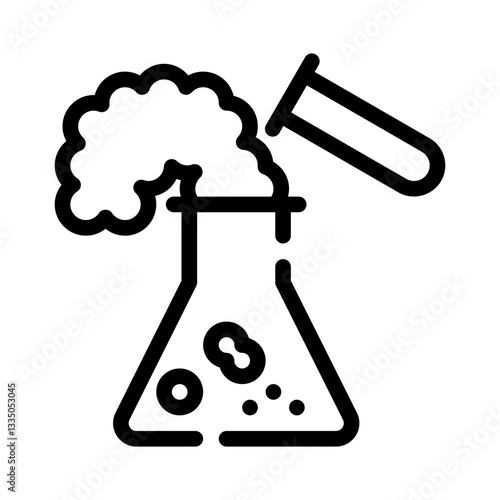 chemical reaction line icon
