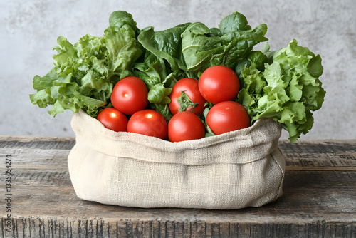 tomatoes in a basket on wooden table