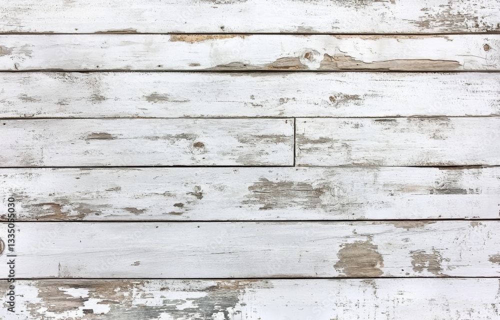 Fototapeta premium Aged, distressed white wood planks