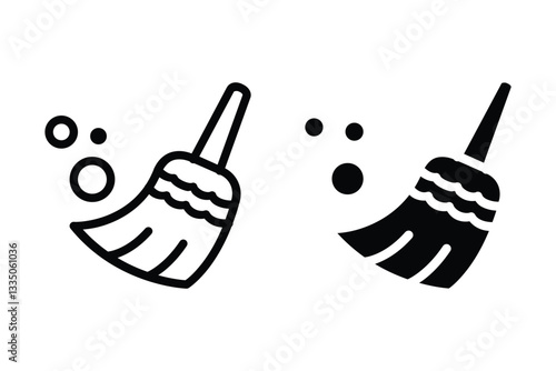 Broom Icon  for mobile concept and web design. vector illustration