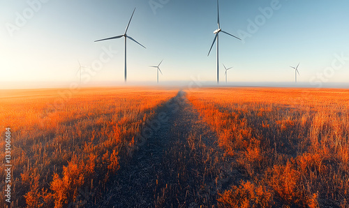 wind turbines in the field