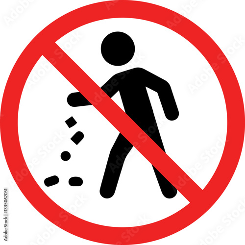 No Littering Icon – Waste Disposal Prohibition Sign