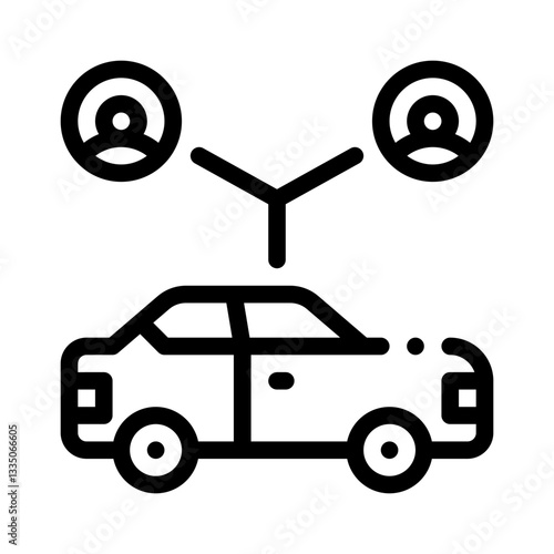 ride sharing car line icon