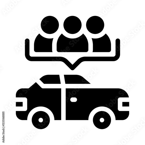 carpool group glyph icon