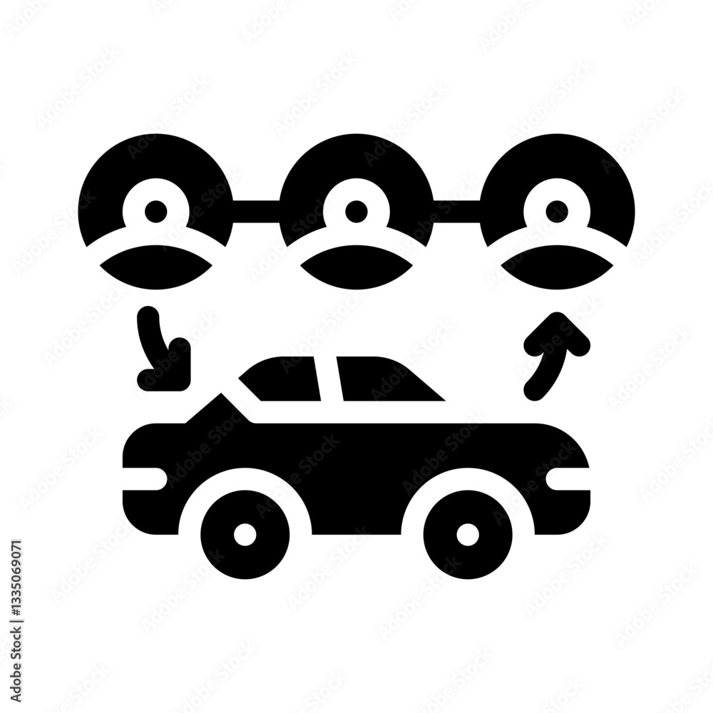 Obraz premium ride sharing driver glyph icon