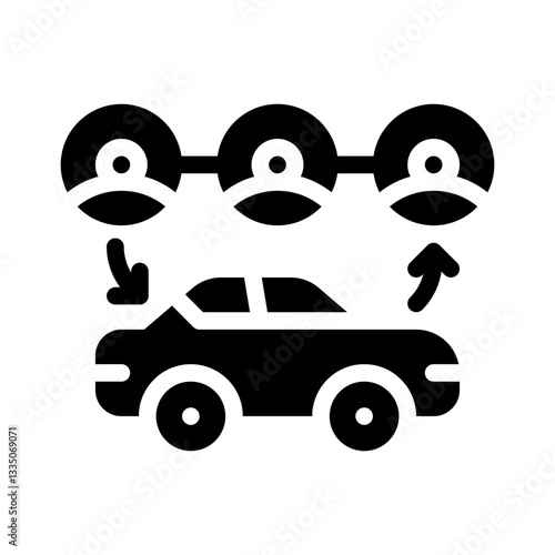 ride sharing driver glyph icon