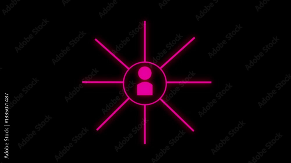 Animated on, the black, background Network system, network connections with people icons and man icon animation Animated on, the black, background Network system, network connections with people icons and man icon animation