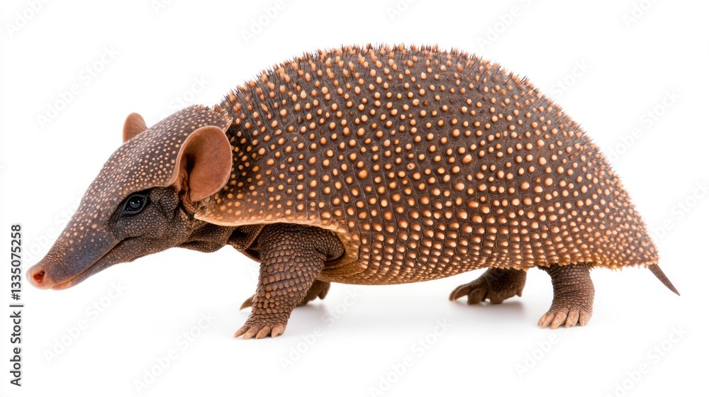 Obraz premium Close-up of a Pink Fairy Armadillo, a Unique Mammal