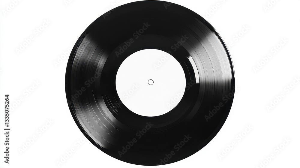 Obraz premium Minimalist Black Vinyl Record on Clean Background