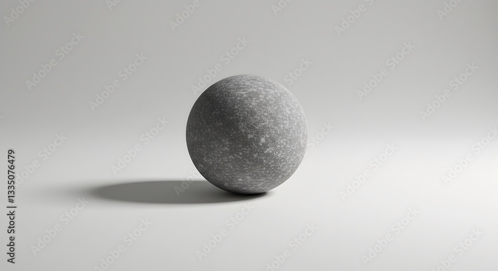 Minimalist Gray Sphere on Neutral Background with Subtle Textured Surface Minimalist Gray Sphere on Neutral Background with Subtle Textured Surface