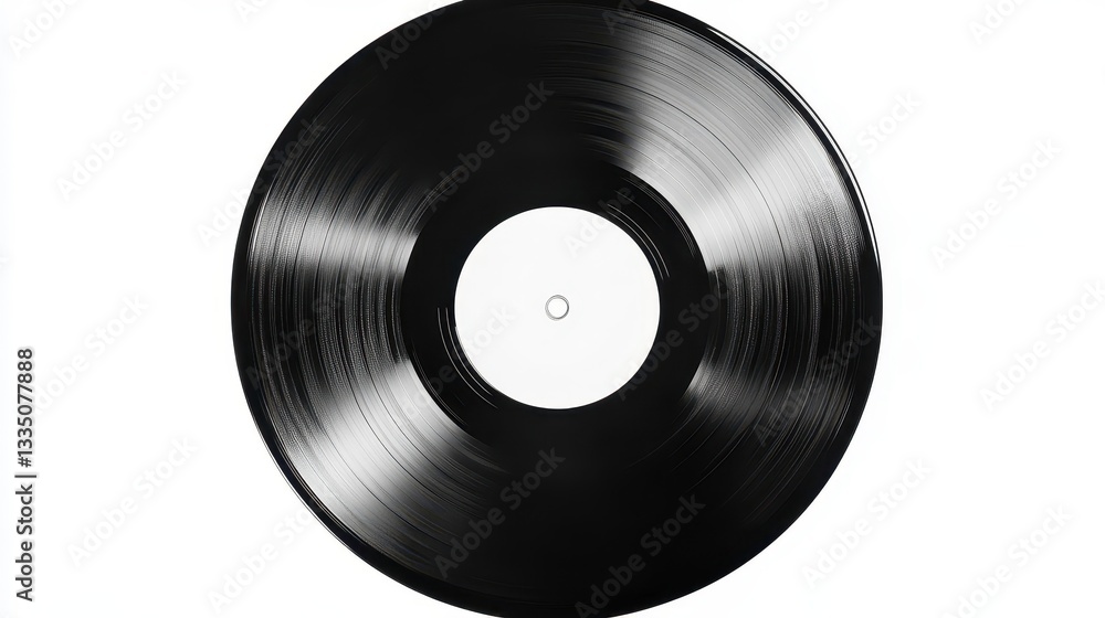 Obraz premium Classic Vintage Black Vinyl Record on Glossy Surface