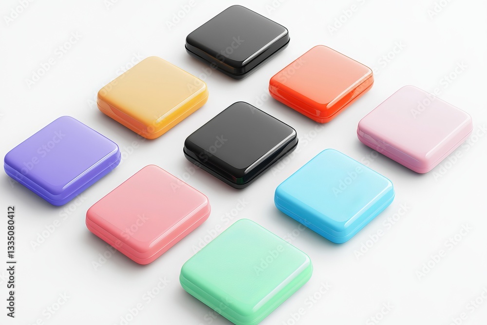 Colorful Square Boxes Collection Modern Design Bright Pastel Colors Product Packaging Mockup Minimalist Style Shiny Surface Clean Design Isolated Colorful Square Boxes Collection Modern Design Bright Pastel Colors Product Packaging Mockup Minimalist Style Shiny Surface Clean Design Isolated