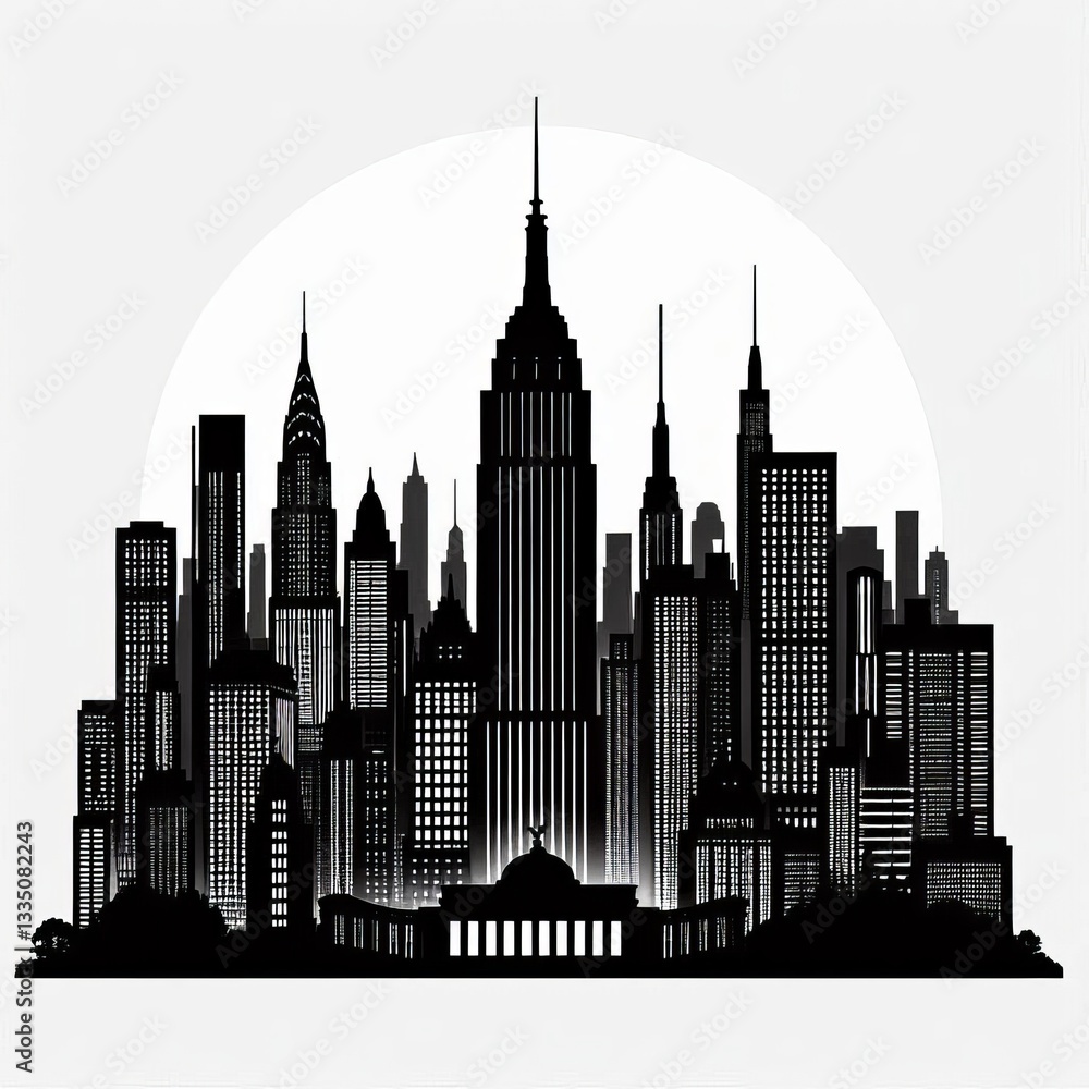 Fototapeta premium cityscape silhouettes vector illustration