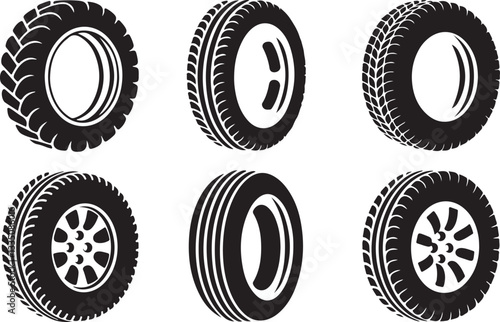 Car Tire silhouettes