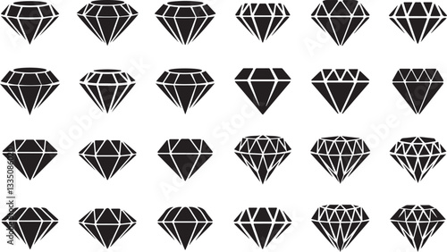 Diamond icons  silhouette
