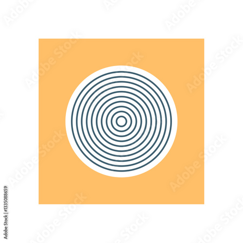 Abstract Bauhaus design with a geometric pattern and modern symmetry. The minimalistic artwork features concentric circles on a vibrant background.