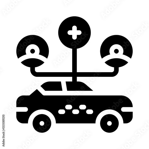 ride share glyph icon