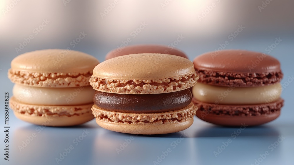 Obraz premium Delectable macarons in assorted flavors