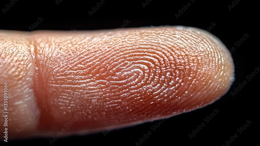 Close-up human fingerprint illustrating uniqueness and identity Close-up human fingerprint illustrating uniqueness and identity