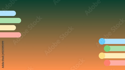 Valokuva Desktop wallpaper with abstract playfull colorful background and elements