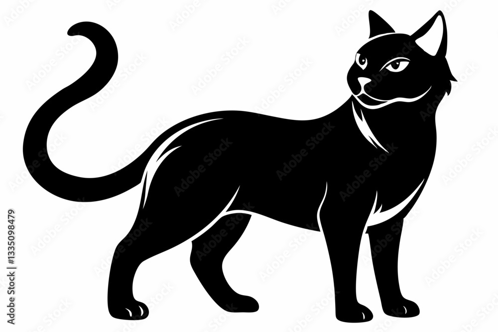 Obraz premium cat line art silhouette vector illustration