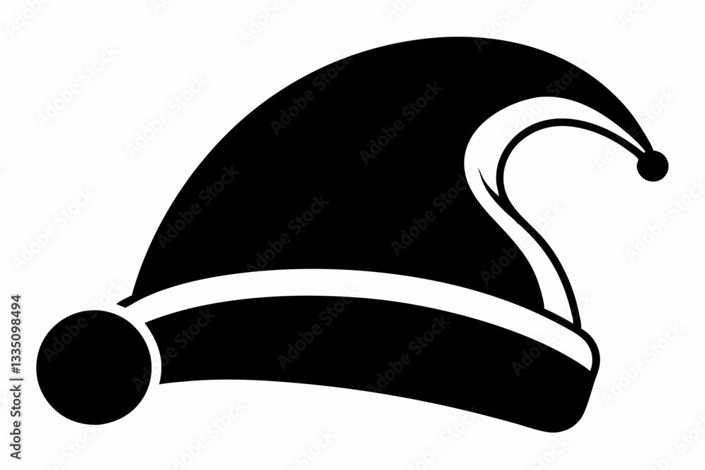 christmas hat line art silhouette vector illustration christmas hat line art silhouette vector illustration
