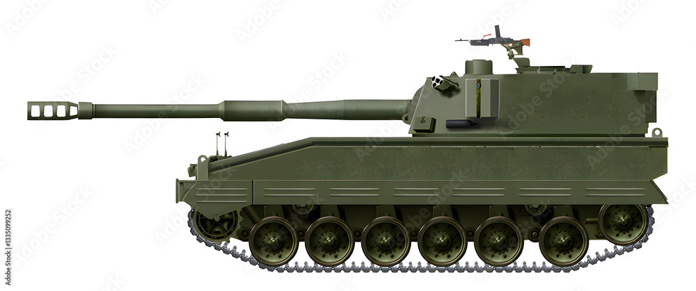 Concept of a modernization option for the 105mm FV433 Abbot self-propelled gun with an updated chassis and a new 105mm gun Concept of a modernization option for the 105mm FV433 Abbot self-propelled gun with an updated chassis and a new 105mm gun