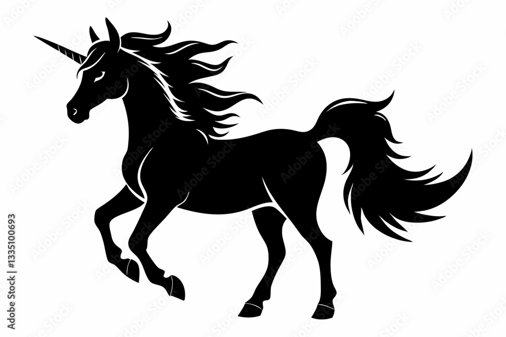 cute unicorn line art silhouette vector illustration cute unicorn line art silhouette vector illustration