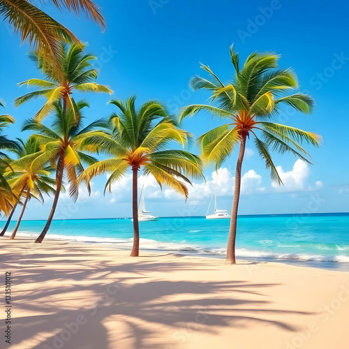 Part of beach in Caribbean sea in Mexico