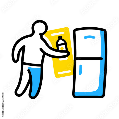 Efficient fridge cleaning routine for a spotless kitchen: person organizing and cleaning a refrigerator