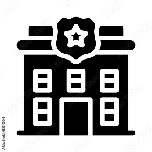 police station glyph icon