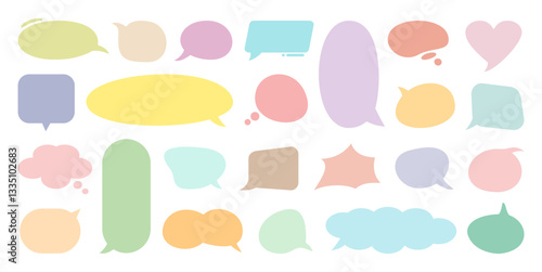 Set Of Speech Bubbles Colorfull pastel colors Illustration