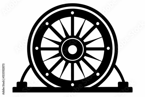 flywheel line art silhouette vector illustration