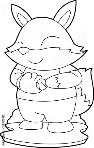 Fox Baseball Baseball glove Animal Vector Graphic Art Illustration