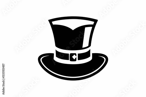 eprechaun hat line art silhouette vector illustration