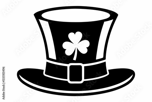 eprechaun hat line art silhouette vector illustration