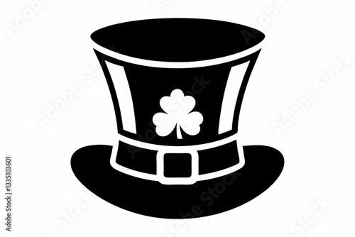 eprechaun hat line art silhouette vector illustration