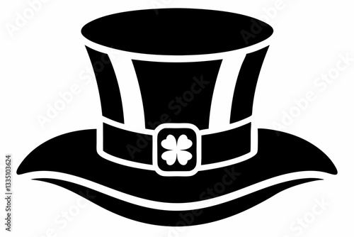 eprechaun hat line art silhouette vector illustration