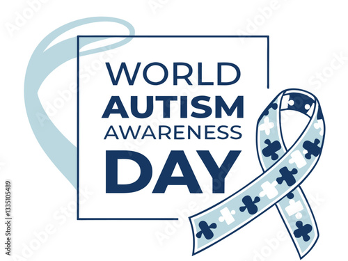 World Autism Awareness Day poster, April 2 Vector illustration