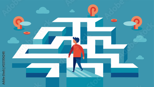 Mind Maze A person walking through a complex maze signifying the confusion and mental that chronic worry can create.