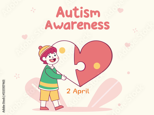 World Autism Awareness Day poster, April 2 Vector illustration