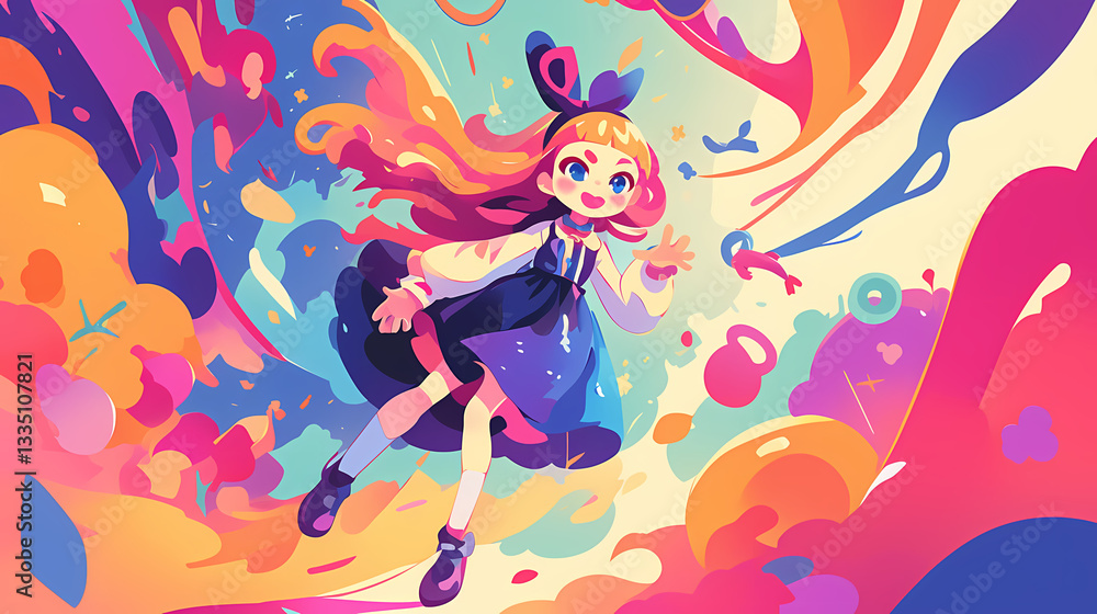 Clumsy Cute Character colorful illustration Clumsy Cute Character colorful illustration
