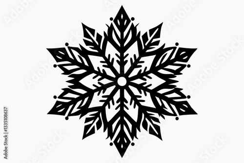 snowflakes line art silhouette vector illustration