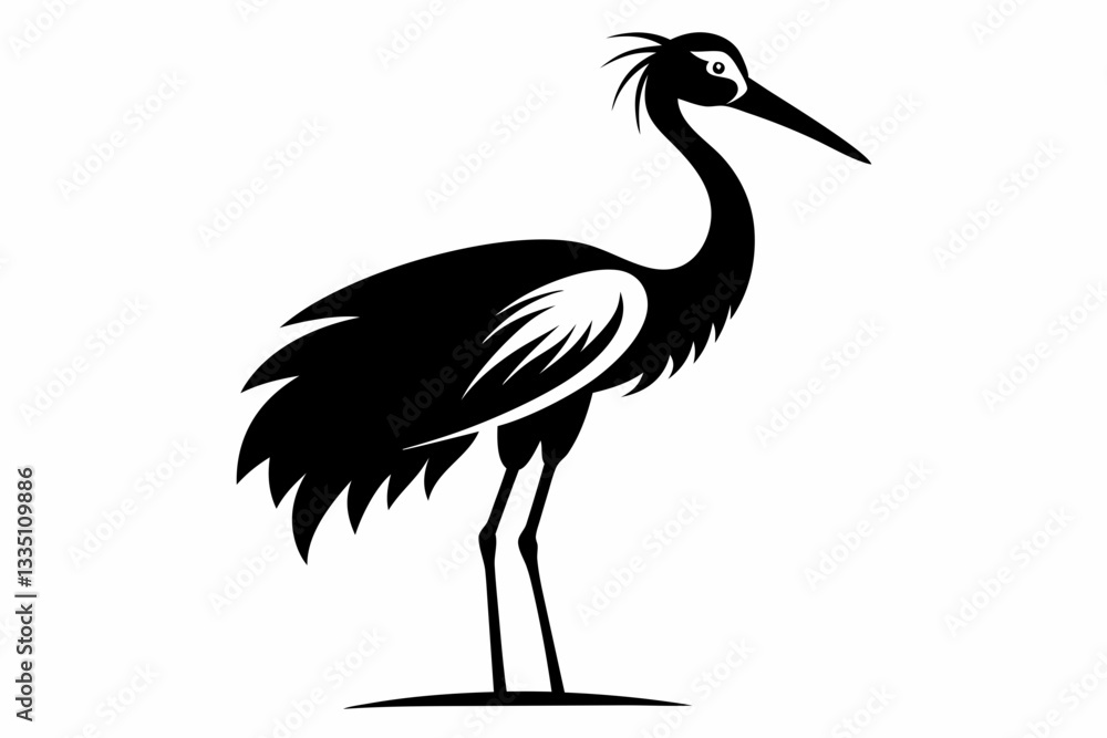 Fototapeta premium stork line art silhouette vector illustration