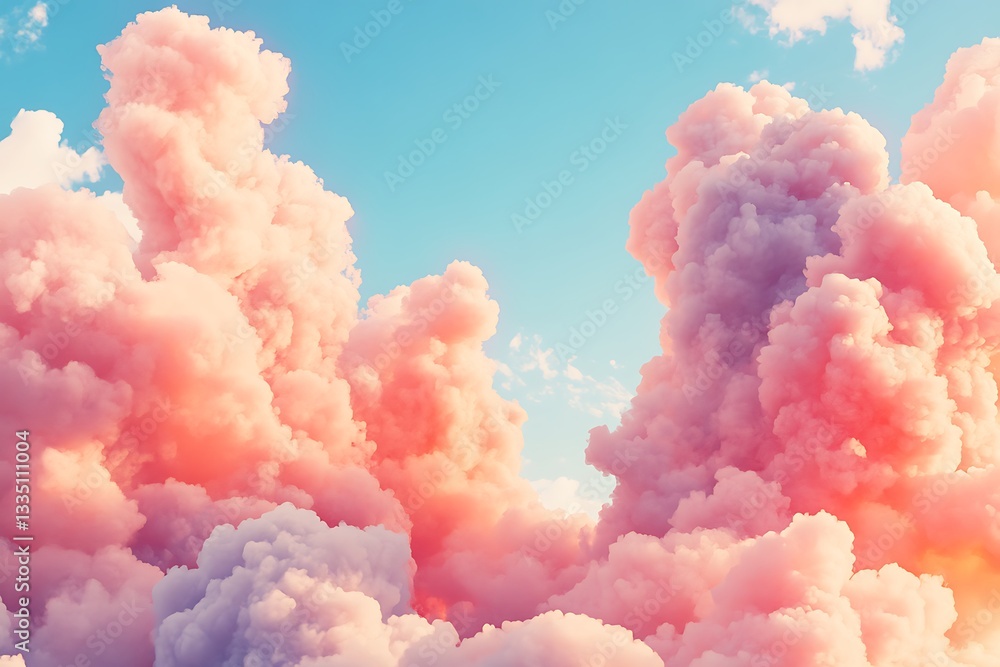 Pink Fluffy Cloudscape - A Dreamy Sky Pink Fluffy Cloudscape - A Dreamy Sky